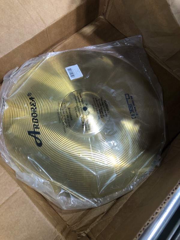 Photo 3 of Arborea Crash Cymbal 18" Gold Hero Brilliant Finish Bright Sound Drum Cymbal For Practice (18"Crash?