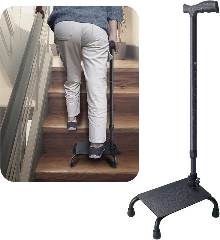 Photo 1 of Aliseniors Stair Climbing Cane - Half Step Stair Lifts Seniors Step Helper Walking Sticks for Easy Walking Up and Down Stairs - Adjustable Stair Steady Stairs Assist Aid for Men Women Elderly