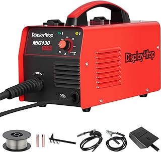 Photo 1 of display4top Mig Welder, 130A Portable Welding Machine, Flux Core Wire Welder, MIG 130 Automatic Feed Welding Machine Equipment with Mask - 110V