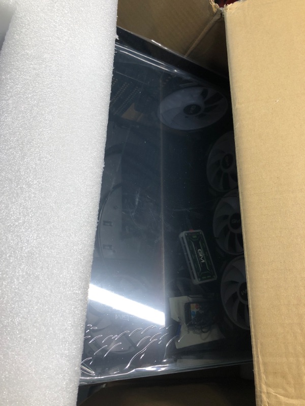 Photo 1 of GIM ATX Mid-Tower PC Case Black 10 Pre-Installed 120mm RGB Fans Gaming PC Case 2 Tempered Glass Panels Gaming Style Windows Computer & Desktop Case USB 3.0 I/O Port, Water-Cooling Ready (Black) Black-with Fans