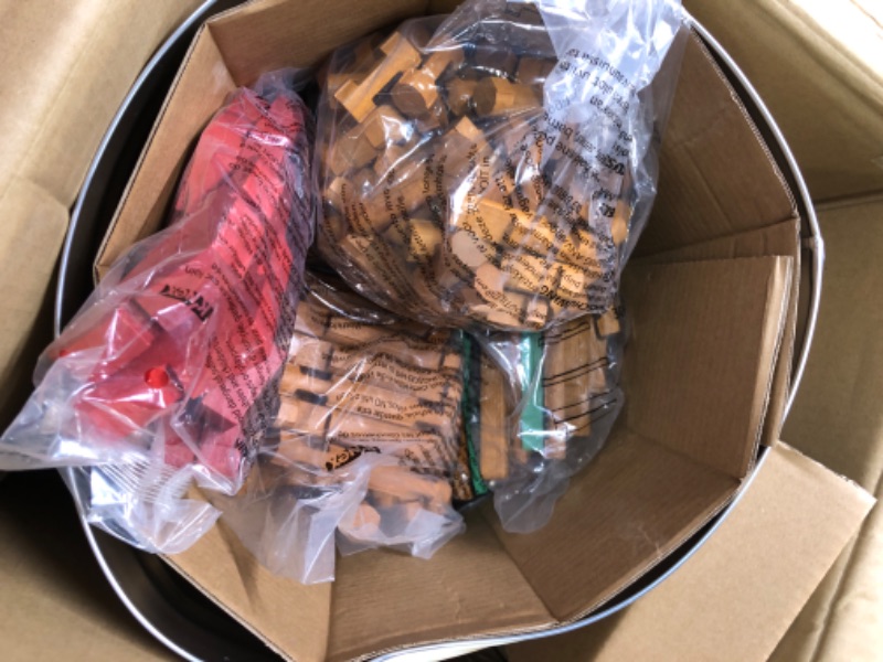 Photo 3 of CAN IS DENTED BADLY. ALL ITEMS INSIDE ARE NEW AND IN ORIGINAL BAGS.

LINCOLN LOGS-Collector's Edition Village-327 Pieces-Real Wood Logs-Ages 3+ - Best Retro Building Gift Set & Horseshoe Hill Station-83 Pieces-Real Wood Logs - Ages 3+ Blocks Game Kit + Hi
