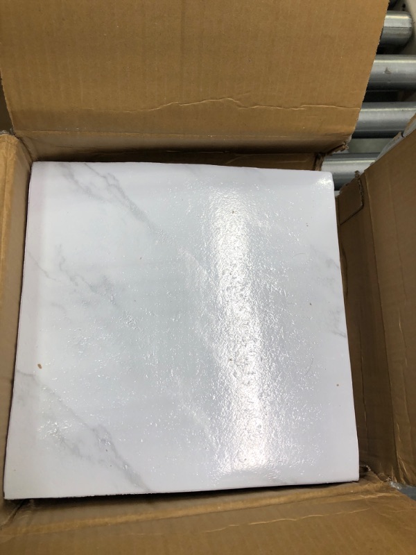 Photo 3 of 100 Pcs Self Adhesive Peel and Stick Floor Tile 12 x 12 Inch Waterproof Vinyl Flooring Tile Floor Vinyl Sticker Tiles for Kitchen Bedroom Basement Bathroom (Marble Style)