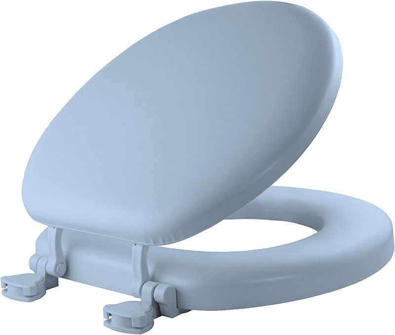 Photo 1 of Bemis Round Sky Blue Soft Toilet Seat