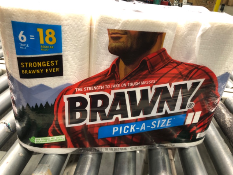 Photo 2 of Brawny® Tear-A-Square® Paper Towels, 6 Triple Rolls = 18 Regular Rolls