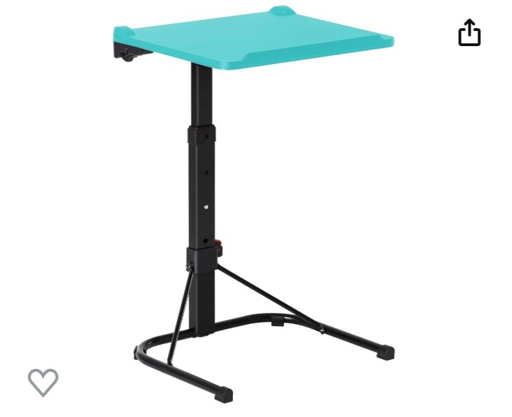 Photo 1 of Maarch Folding TV Tray Table, Adjustable TV Dinner Table, Foldable Tray Table for Eating and Laptops, Wall Mountable, Light Blue