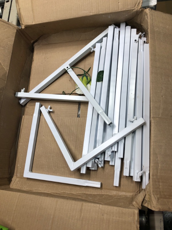 Photo 1 of 6.6FT x 6.6FT White Wedding Arches for Ceremony Rectangular Metal Balloon Arch Stand Kit Garden Floral Square Arch Frame Background for Anniversary Birthday Party Bridal Shower Decoration Home Decor 6.6FT x 6.6FT White2.0-A