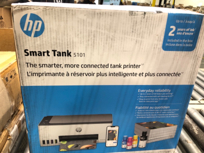 Photo 1 of HP Smart-Tank 5101 Wireless All-in-One Ink-Tank Printer with up to 2 Years of Ink Included (1F3Y0A),White