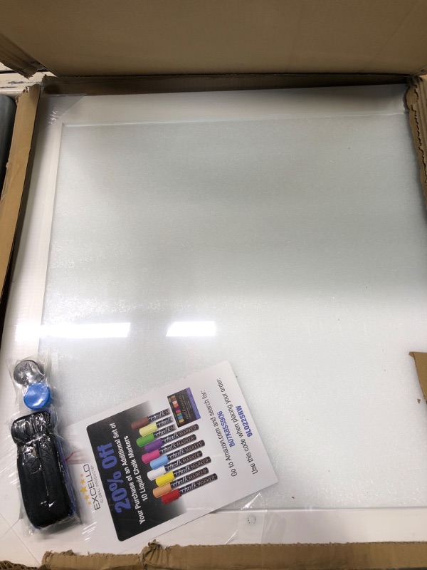 Photo 3 of Excello Global Products White Wooden Magnetic Dry Erase Whiteboard, 24"x36"