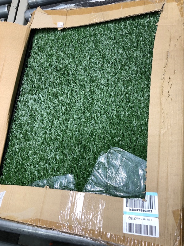 Photo 1 of Artificial Grass Puppy Pee Pad for Dogs and Small Pets - 20x25 Reusable 3-Layer Training Potty Pad with Tray - Dog Housebreaking Supplies by PETMAKER