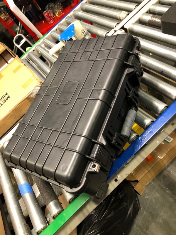 Photo 6 of 22" Rolling Weatherproof Equipment Case with Telescopic handle made of Polypropylene Plastic, Black with Foam Insert, 22" X 13.5" X 9"