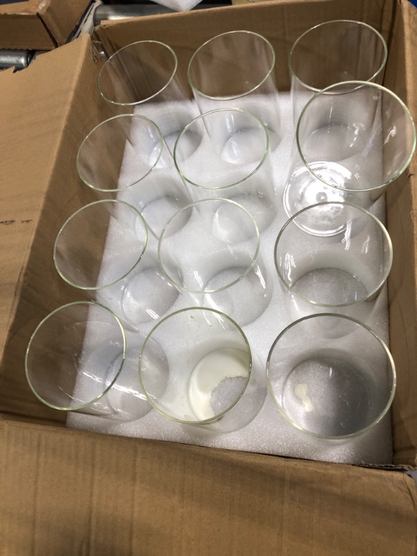 Photo 3 of 6 Inches Tall (15 cm) Clear Glass Cylinder vases,Pack of 12 Centerpiece Flower Vase,Floating Candle Holder for Home & Garden Decor, Wedding, Party. 12 Pack-6 Inches