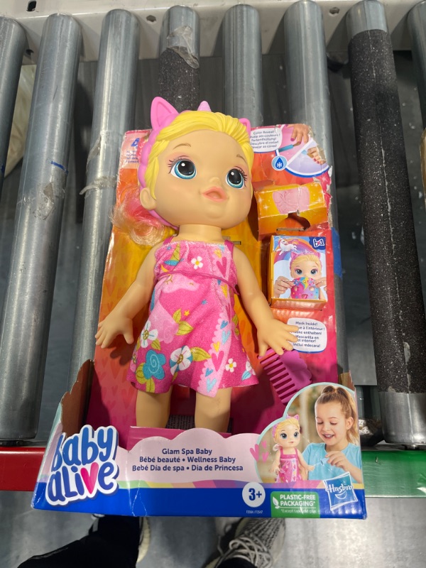 Photo 1 of Baby Alive Glam Spa Baby Doll, Unicorn, Makeup Toy for Kids 3 and Up, Color Reveal Mani-Pedi and Makeup, 12.8-Inch Waterplay Doll, Blonde Hair