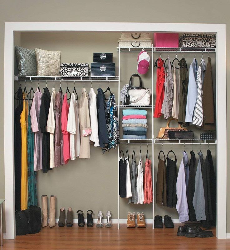 Photo 1 of 
ClosetMaid 1628 Closet Organizer Kit, 5-Foot to 8-Foot, White & Wire Shelf Kit with Hardware, 4 Ft. Wide, for Pantry, Closet, Laundry, Utility Storage,..