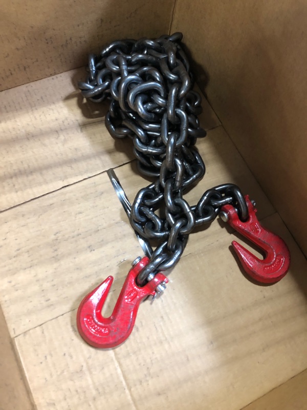 Photo 2 of VULCAN Binder/Safety Chain Tie Down with Grab Hooks - Grade 80 - 1/2 Inch x 10 Foot - 12,000 Pound Safe Working Load