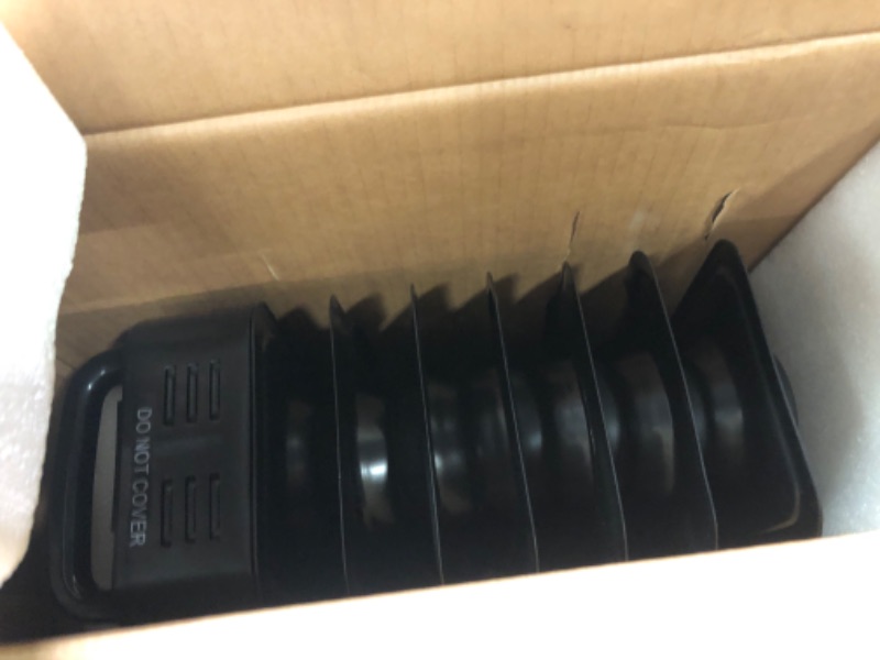 Photo 1 of Rellorus Radiator Heater, Upgraded 1500W Portable Electric Space Oil Filled Heater, 4 Modes, Overheat/Tip-Over Protection, Remote, Thermostat, 24H Timer, Quiet for Home Office Indoor Use, ETL Approved Black