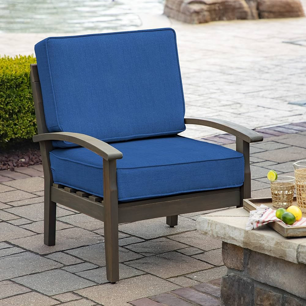 Photo 1 of Arden Selections ProFoam Performance Outdoor Deep Seating Cushion Set 24 x 24, Lapis Blue