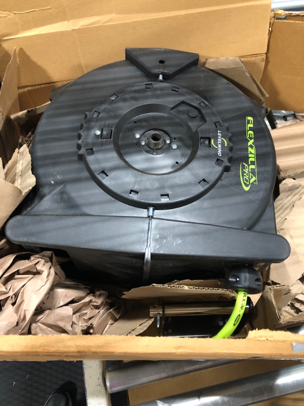 Photo 2 of Flexzilla Levelwind Retractable Air Hose Reel, 3/8 in. x 75 ft., Heavy Duty, Lightweight, Hybrid, ZillaGreen - L8306FZ 3/8" (inches) x 75' (feet)