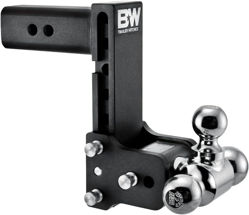 Photo 1 of B&W Trailer Hitches Tow & Stow Adjustable Trailer Hitch Ball Mount - Fits 2.5" Receiver, Tri-Ball (1-7/8" x 2" x 2-5/16"), 7" Drop, 14,500 GTW - TS20049B
