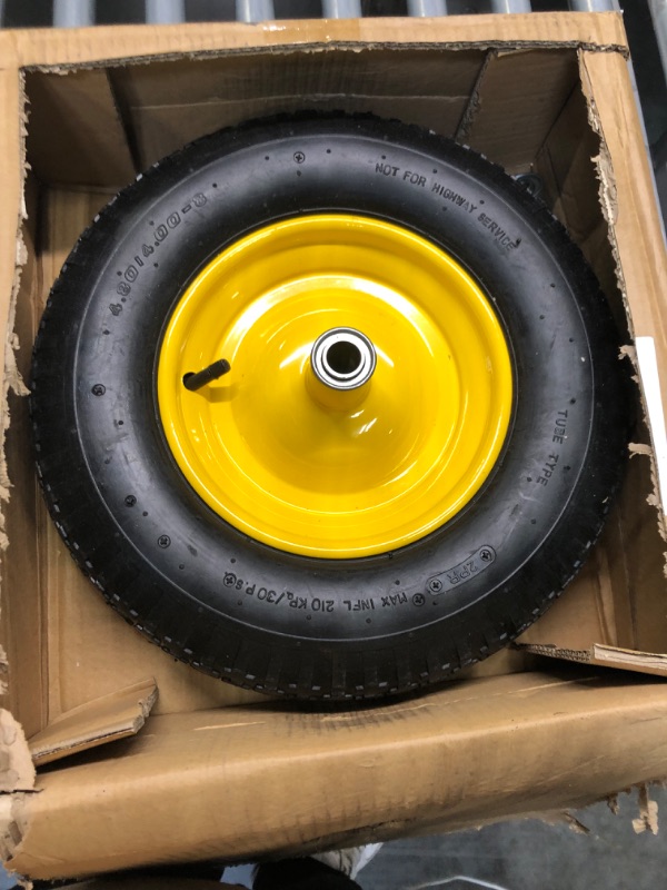 Photo 4 of 16 Inch 4.80/4.00-8" Pneumatic Tire and Wheel 5/8"or 3/4" Ball Bearings 6"Center Hub for Wheelbarrow Wagon Garden Cart