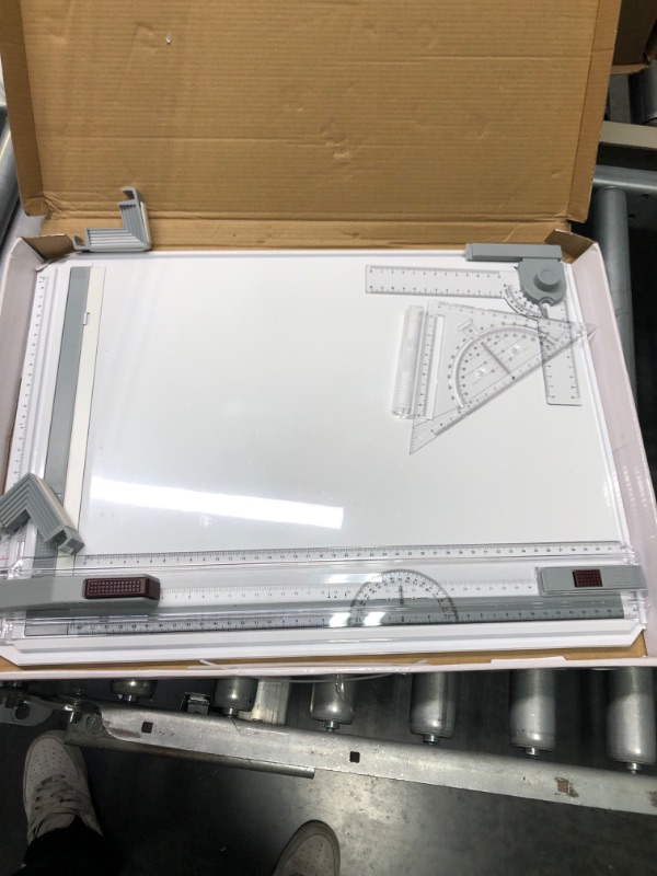 Photo 4 of A3 Portable Drawing Board, Multi-Function Metric Drafting Table with Clear Rule Parallel Motion and Angle Adjustable Measuring System