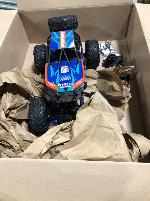 Photo 2 of DEERC DE60 Large 1:8 Scale Upgraded RC Cars Remote Control Car for Adults Boys,Off Road Monster Truck with Realistic Sound,2.4Ghz 4WD Rock Crawler Toy All Terrain Climbing,2 Batteries for 80 Min Play Classic Blue