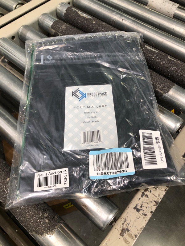 Photo 1 of KKBESTPACK 100 Black 10x13 inch Poly Mailers Shipping Envelope Plastic Bags Self Seal Adhesive (BV9989)