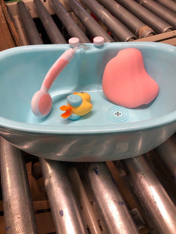Photo 1 of Baby Born Baby Doll Musical Light Up Bathtub with Automatic Working Shower Head - Plays Music & Sound Effects, Sturdy, Modern Design, Fits Dolls up to 17", for Kids Ages 3 and Up