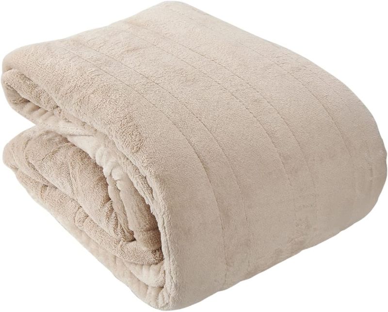 Photo 1 of  Electric Heated Throw Blanket, Tan ariliya