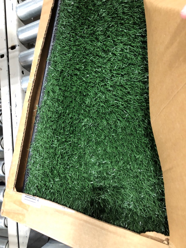 Photo 3 of Artificial Grass Puppy Pee Pad for Dogs and Small Pets - 20x25 Reusable 3-Layer Training Potty Pad with Tray - Dog Housebreaking Supplies by PETMAKER