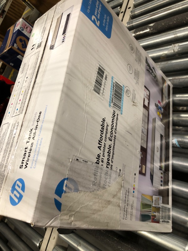 Photo 1 of HP Smart Tank 5000 Wireless All-in-One Ink Tank Printer with up to 2 years of ink included, mobile print, scan, copy, white, 17.11 x 14.23 x 6.19