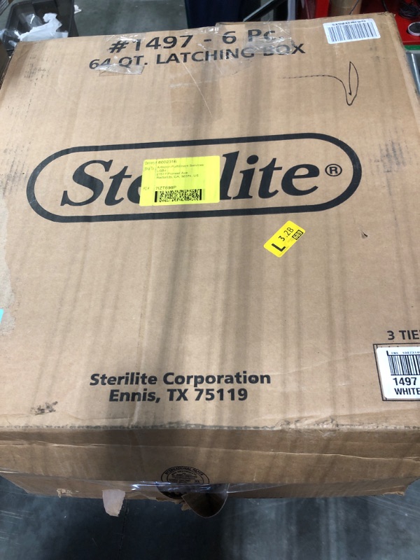 Photo 2 of Sterilite 64 Qt./61 L Latching Box Clears, Quart, White, 6 Count 64 Quart 6-Pack Boxes