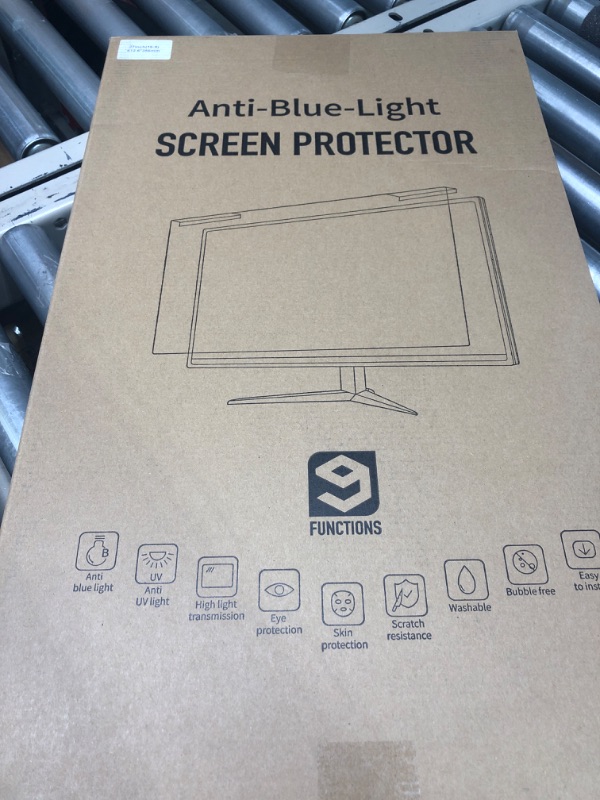 Photo 2 of 27 Inch (DIAGONAL) Computer Blue Light Screen Protector For Eye Strain,Anti Blue Light,Anti UV,Scratch Resistance Widescreen Monitor Filter PC Hanging Type(W 24 1/8 x H 14) For Desktop Monitor 27"(DIAGONAL)-16:9