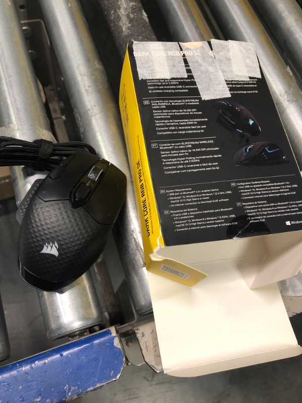 Photo 2 of ******* SCROLL WHEEL NEEDS REPLACED *******  Corsair Dark Core RGB Pro SE, FPS/MOBA Gaming Mouse with SLIPSTREAM Technology, Black, Backlit RGB LED, 18000 DPI, Optical, Qi wireless charging certified Qi Wireless Charging Gaming Mouse