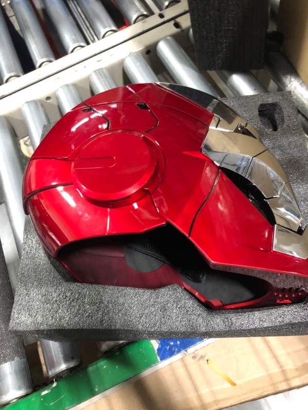 Photo 1 of Helmet Electronic Open/Close, 1: 1 Wearable English Voice Control ?The upgraded model has an ear lamp?Helmet Props Halloween Cosplay Props