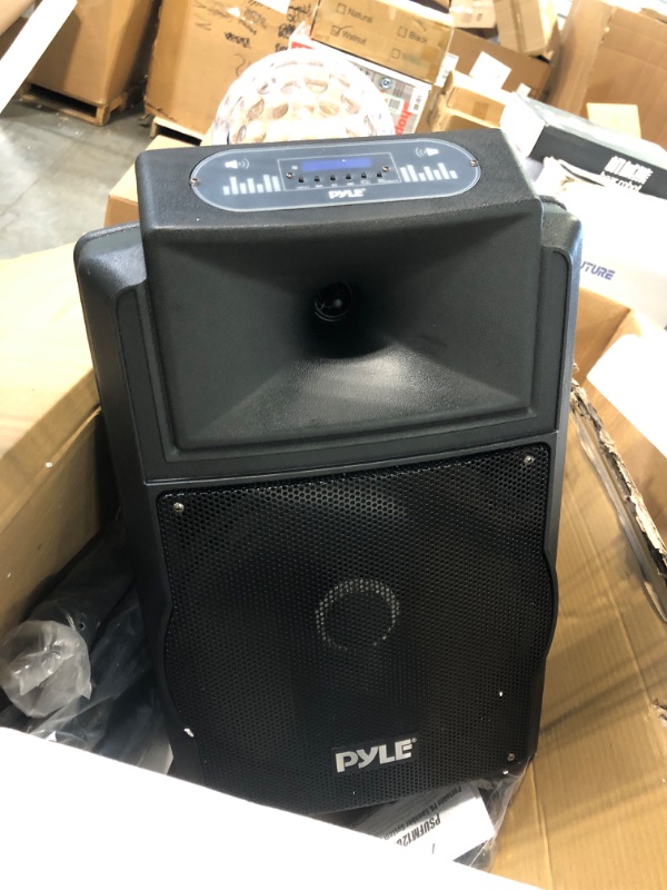 Photo 1 of ****** NO MIC **** Wireless Portable PA Speaker System - 700 W Battery Powered Rechargeable Sound Speaker and Microphone Set with Bluetooth MP3 USB Micro SD FM Radio AUX 1/4" DJ lights - For PA / Party - Pyle PSUFM1280B Basic Karaoke Speaker System