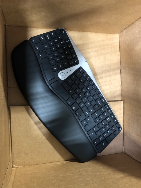 Photo 1 of Nulea Wireless Ergonomic Keyboard, 2.4G Split Keyboard with Cushioned Wrist and Palm Support, Arched Keyboard Design for Natural Typing, Compatible with Windows/Mac