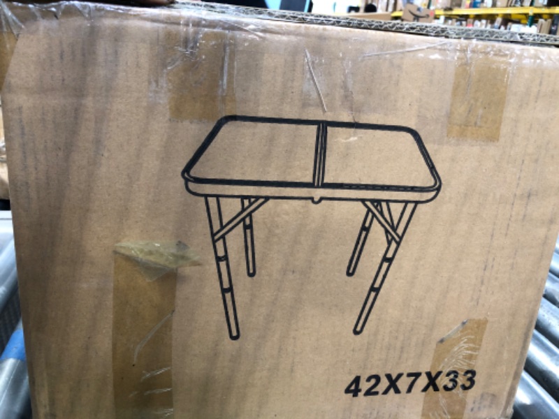 Photo 1 of Moosinily Folding Table 2 Feet Portable Table Camping Table Ajustable Height Picnic Table Small Card Table Aluminum with Carry Handle for Outdoor Indoor Grill BBQ Travel Beach Black