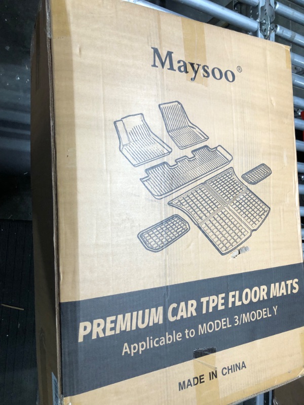 Photo 2 of Maysoo Tesla Model 3 Floor Mats 3D Full Set Liners, All Weather Fits Tesla Model 3 2021 2022 2023 Floor Mats Trunk Mats&Frunk Mat Rear Storage Trunk Liner TPE Cargo Liners Accessories(Set of 6) Model 3 floor mats (set of 6)