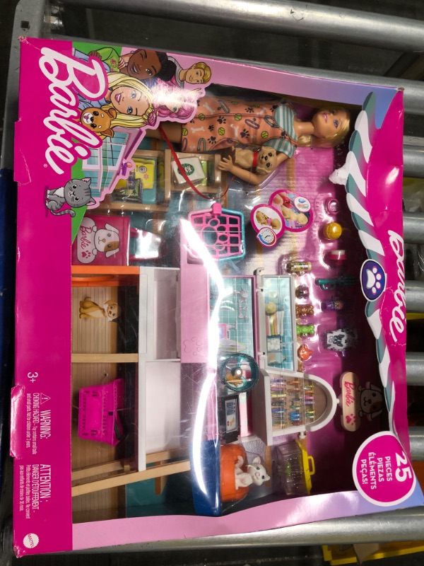 Photo 2 of Barbie Doll (11.5-in Blonde) and Pet Boutique Playset with 4 Pets, Color-Change Grooming Feature and Accessories, Great Gift for 3 to 7 Year Olds