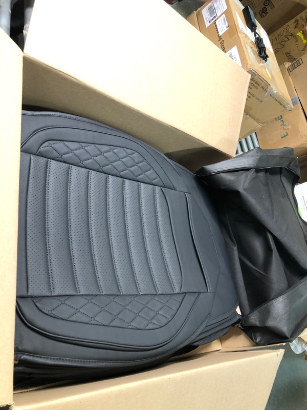 Photo 1 of Aierxuan Front Car Seat Covers Universal Fit for Toyota Highlander Prius Camry Rav4 Yaris Sienna FJ Cruiser Outback Honda Jeep Ford Hyundai with Waterproof Leather(2PCS Front,Black A) 2 Pcs Front/Black A