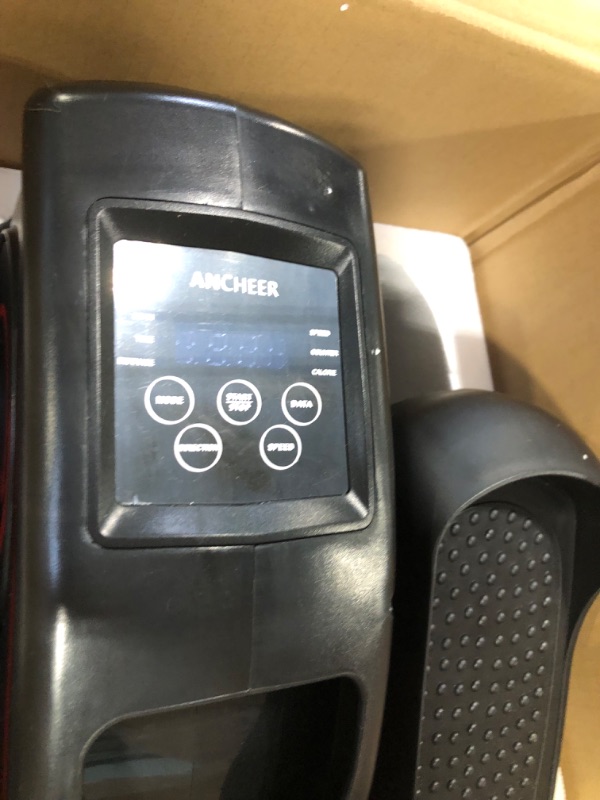 Photo 1 of ANCHEER Under Desk Electric Mini Elliptical Machine, Remote Control Portable Exercise Elliptical Trainer with Large Pedal, LCD Monitor Compact Trainer for Home & Office Gym Black