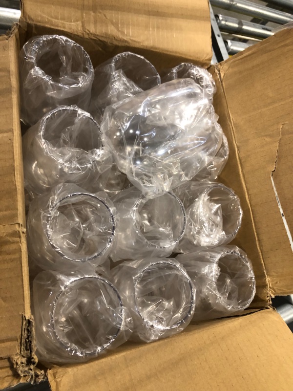 Photo 2 of 24 piece Stemless Unbreakable Crystal Clear Plastic Wine Glasses Set of 24 (12 Ounces)