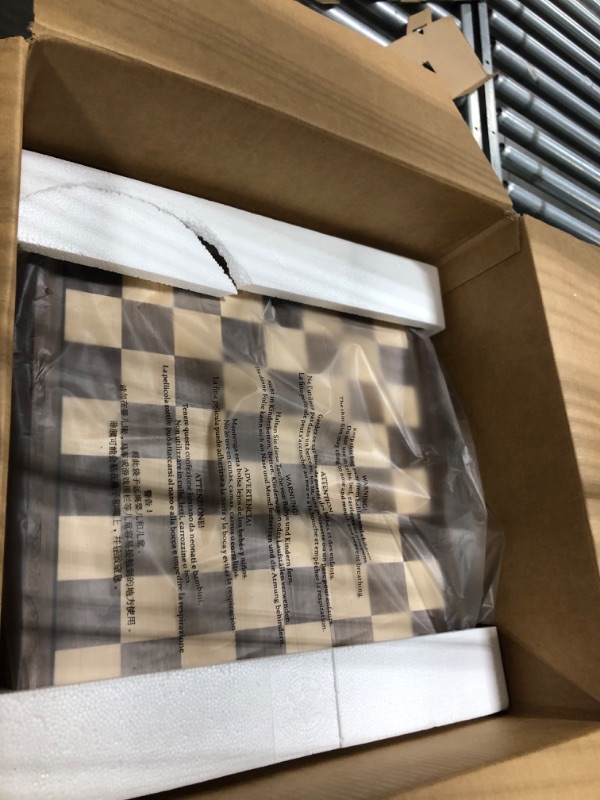 Photo 2 of A&A 15 inch Walnut Wooden Chess Sets w/ Storage Drawer / Triple Weighted Chess Pieces - 3.0 inch King Height/ Walnut Box w/Walnut & Maple Inlay / 2 Extra Queen / Classic 2 in 1 Board Games/ Chess Only Triple Weighted Pieces w/ Walnut Box