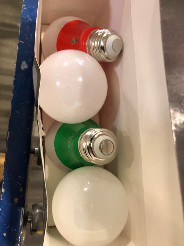 Photo 2 of 4 Pack A19 LED Red Light Bulb LED Green Light Bulb 120V E26 Base 9 Watt (60-watt Replacement) Red Bulb Red Bulb, Party Decoration, Porch, Home Lighting, Christmas Light Bulbs Green Red