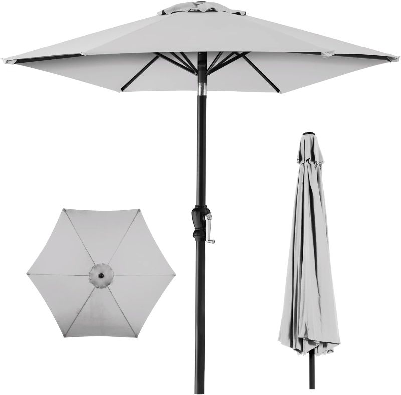 Photo 1 of 10 ft 8 ribs frills pattio umbrella grey