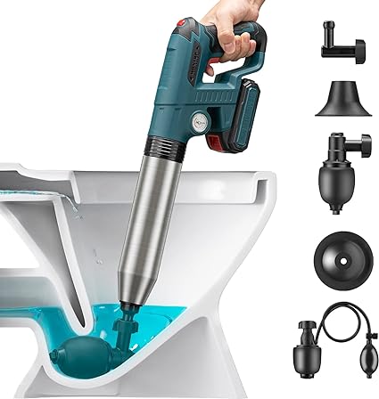 Photo 1 of Aiment Electric Toilet Plunger, Heavy Duty Drain Clog Blaster, Unclog Gun, Powerful Pneumatic Dredge Equipment, High Pressure Plunger Applied to Toilet, Floor Drain, Sewer, Clogged Pipe