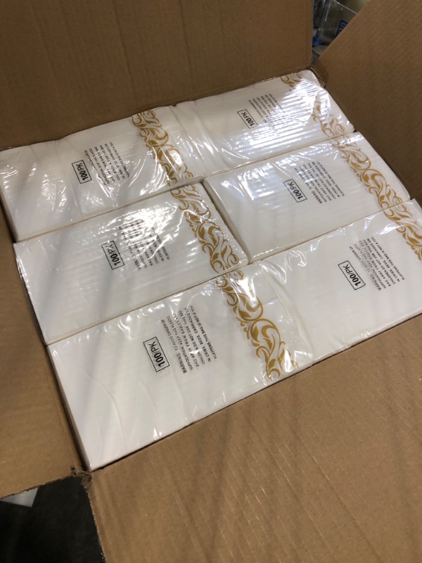 Photo 1 of 600 Pack Vplus Paper Napkins Guest Towels Disposable Premium Quality 3-ply Dinner Napkins Disposable Soft, Absorbent, Party Napkins Wedding Napkins for Kitchen, Parties, Dinners or Events(Gold)