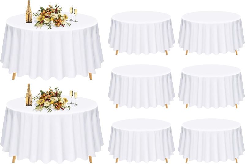 Photo 1 of 8 pack white round table cloths