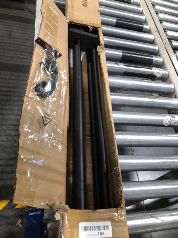 Photo 1 of Double Curtain Rods Matte Black, Telescoping Double Curtain Rod Set with Knob Finials, Drapery Window Curtain Rod for 72 to 144 inches, 1-Inch Front and 5/8 Inch Back Decorative Window Curtain Rod Matte Black 72"-144"