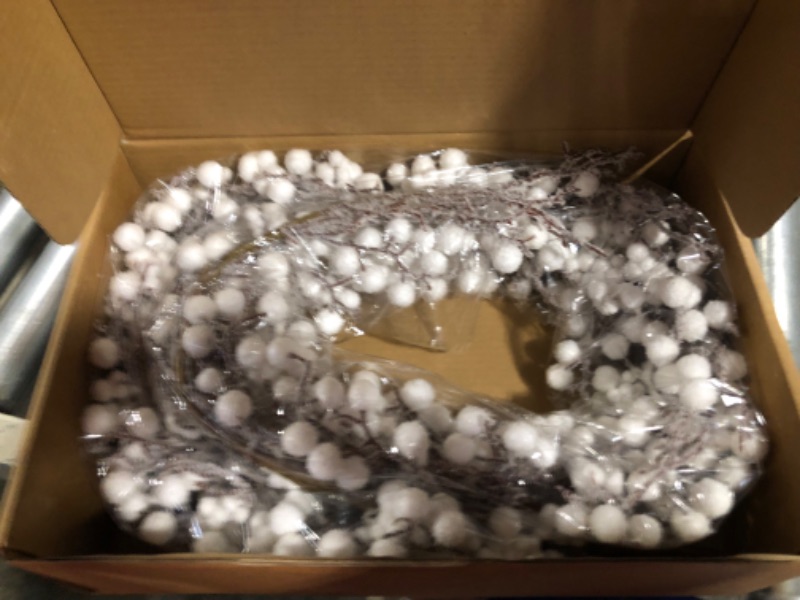 Photo 3 of 6 Feet Artificial Christmas Garland White Berry Garland